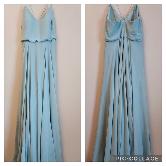 Jenny Yoo BHLDN Inesse Blue Maxi Dress Size 6 Bridemaid Wedding - Picture 3 of 12
